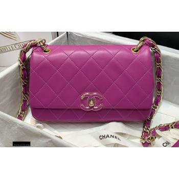 Chanel Lambskin Medium Flap Bag AS2318 Purple 2021 (jiyuan/haoyun-21012220)