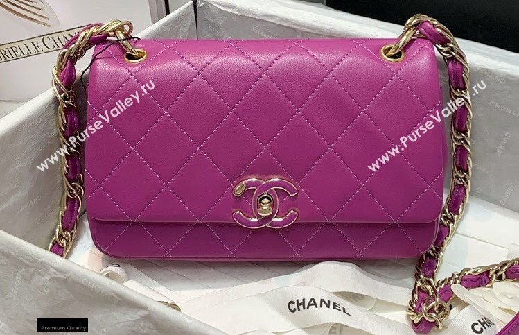 Chanel Lambskin Medium Flap Bag AS2318 Purple 2021 (jiyuan/haoyun-21012220)