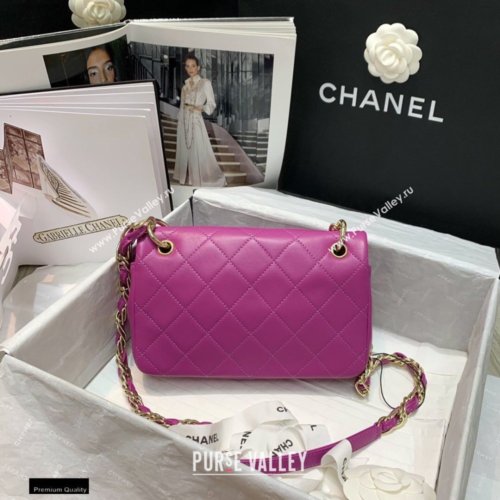 Chanel Lambskin Medium Flap Bag AS2318 Purple 2021 (jiyuan/haoyun-21012220)