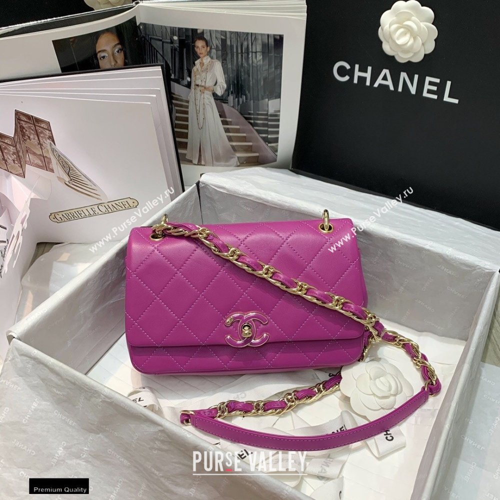 Chanel Lambskin Medium Flap Bag AS2318 Purple 2021 (jiyuan/haoyun-21012220)