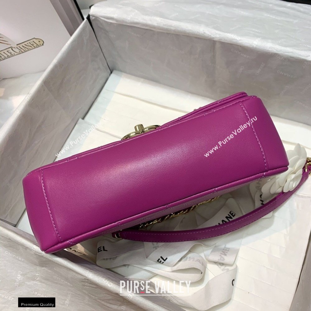 Chanel Lambskin Medium Flap Bag AS2318 Purple 2021 (jiyuan/haoyun-21012220)