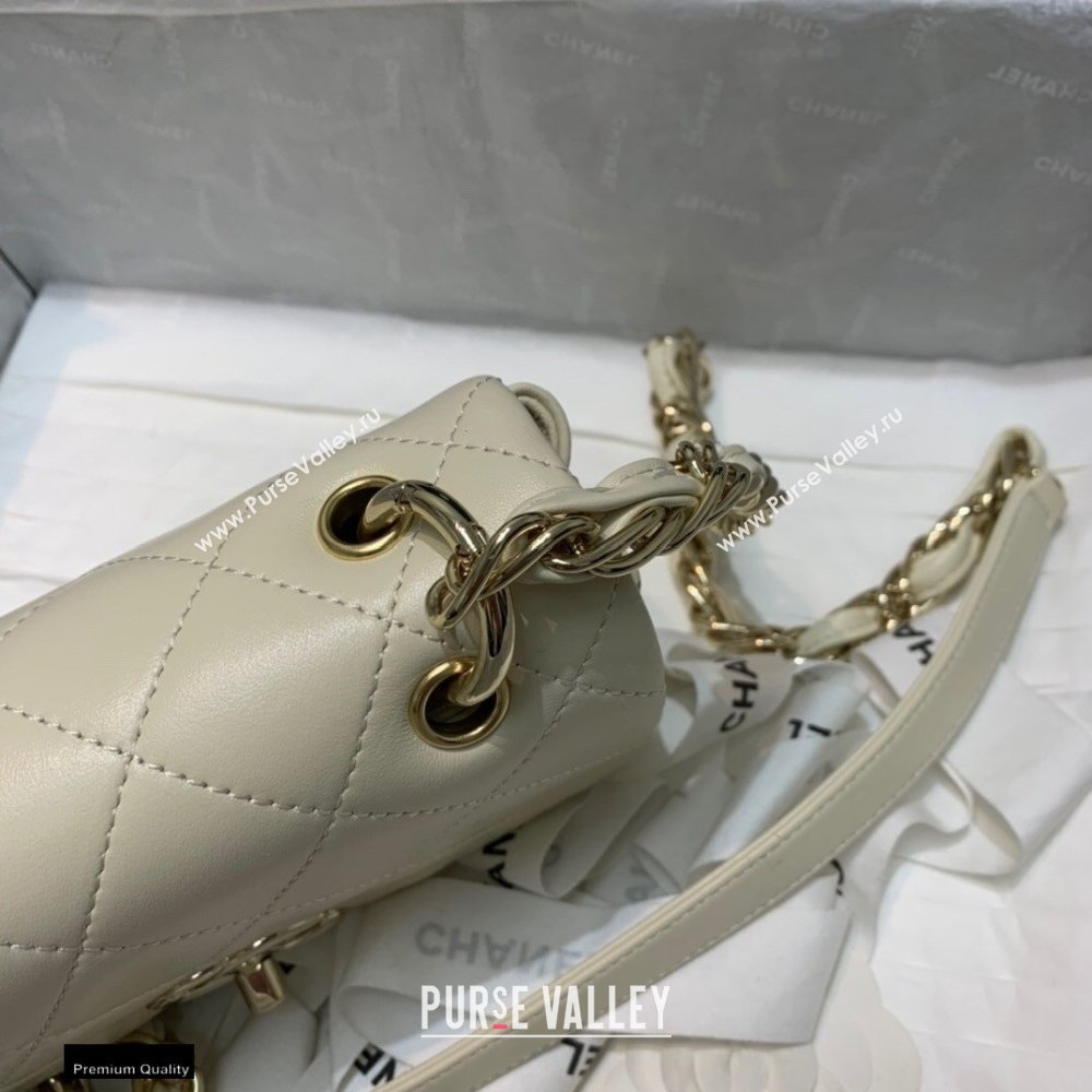 Chanel Lambskin Small Flap Bag AS2317 Creamy 2021 (jiyuan/haoyun-21012218)