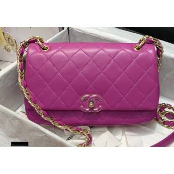 Chanel Lambskin Large Flap Bag AS2319 Purple 2021 (jiyuan/haoyun-21012219)