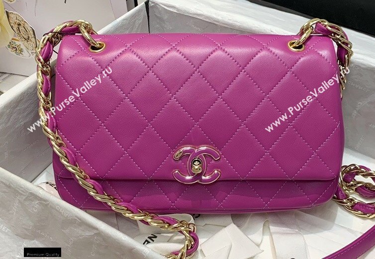 Chanel Lambskin Large Flap Bag AS2319 Purple 2021 (jiyuan/haoyun-21012219)