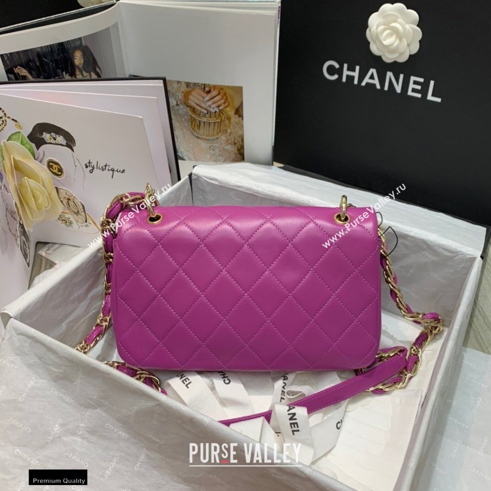 Chanel Lambskin Large Flap Bag AS2319 Purple 2021 (jiyuan/haoyun-21012219)