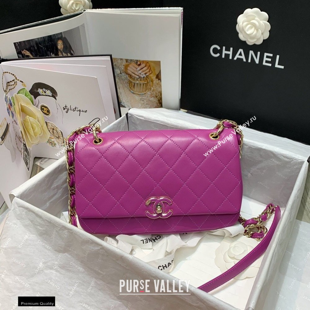 Chanel Lambskin Large Flap Bag AS2319 Purple 2021 (jiyuan/haoyun-21012219)