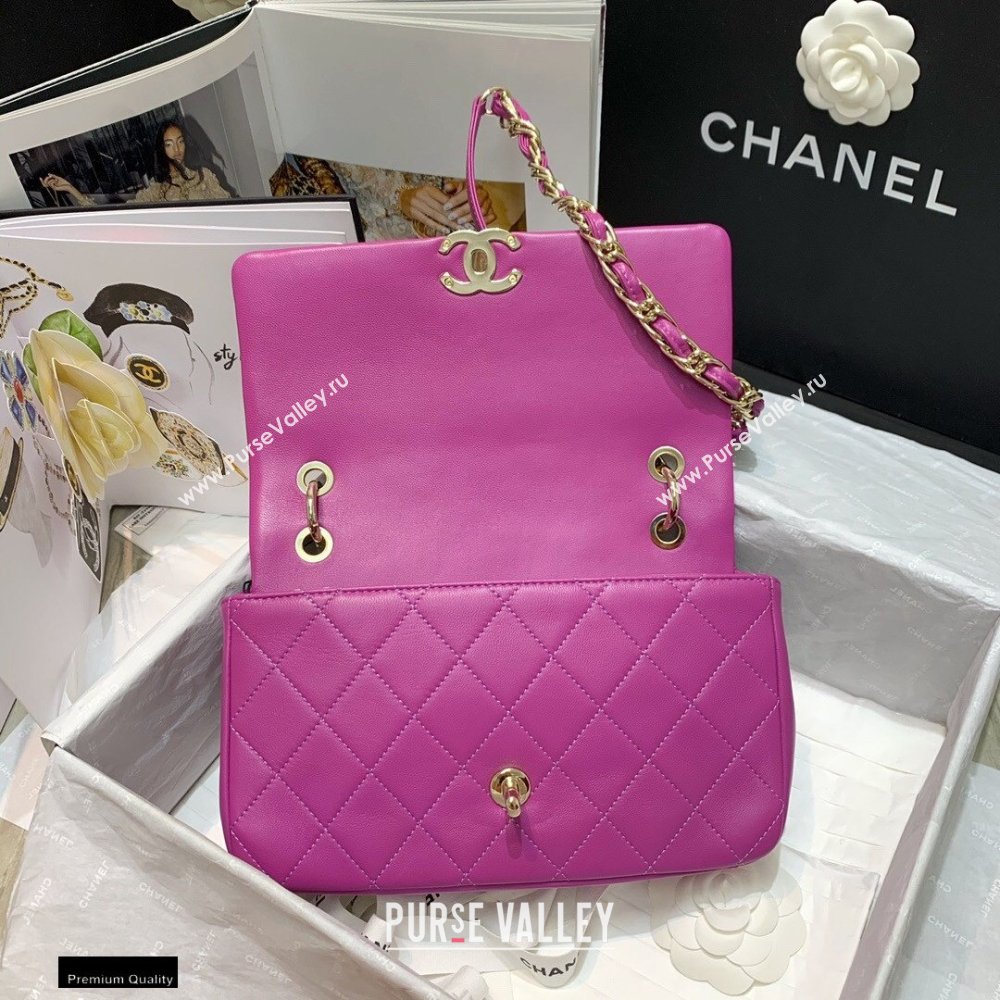 Chanel Lambskin Large Flap Bag AS2319 Purple 2021 (jiyuan/haoyun-21012219)