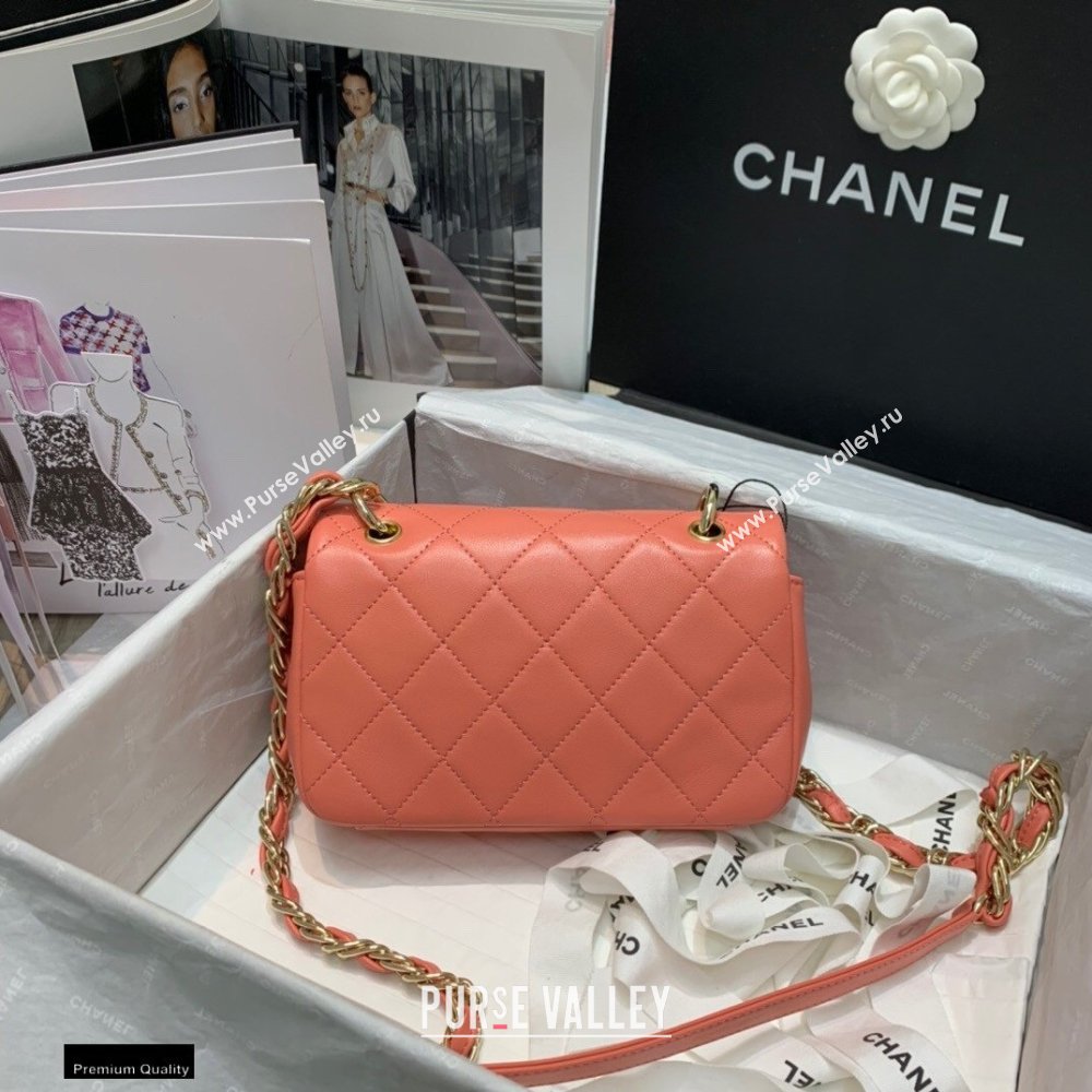 Chanel Lambskin Small Flap Bag AS2317 Coral Pink 2021 (jiyuan/haoyun-21012224)