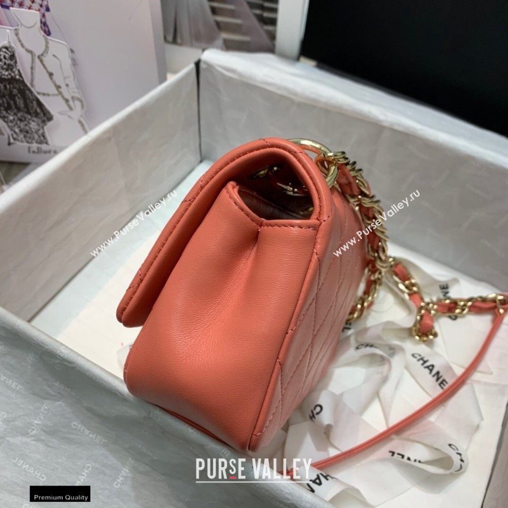 Chanel Lambskin Small Flap Bag AS2317 Coral Pink 2021 (jiyuan/haoyun-21012224)