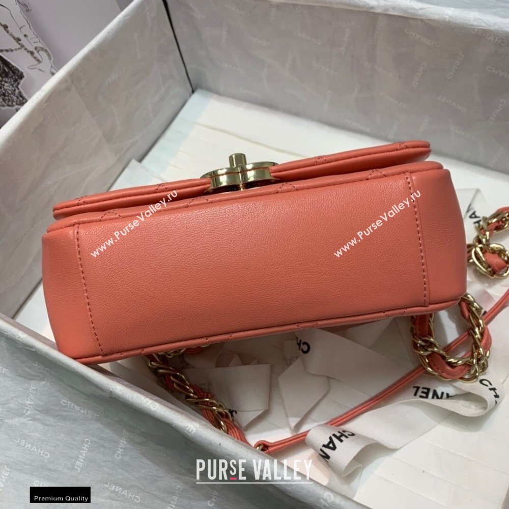 Chanel Lambskin Small Flap Bag AS2317 Coral Pink 2021 (jiyuan/haoyun-21012224)