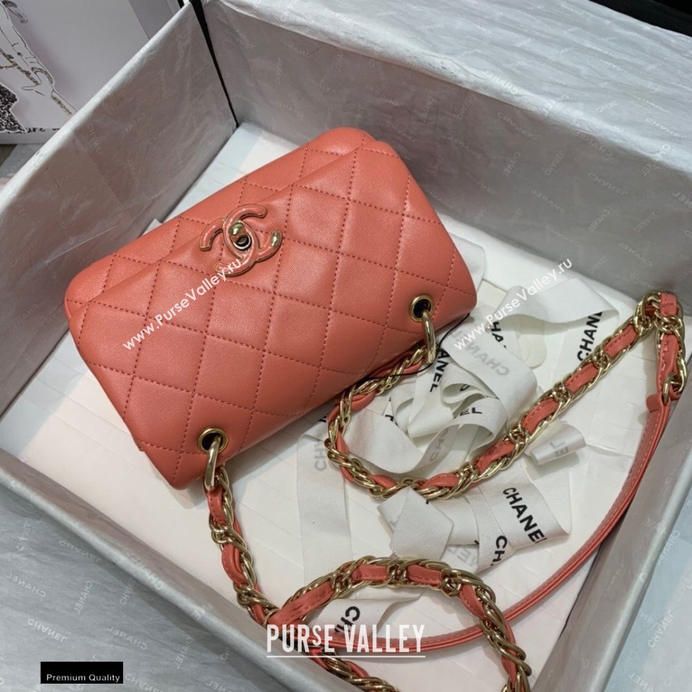 Chanel Lambskin Small Flap Bag AS2317 Coral Pink 2021 (jiyuan/haoyun-21012224)