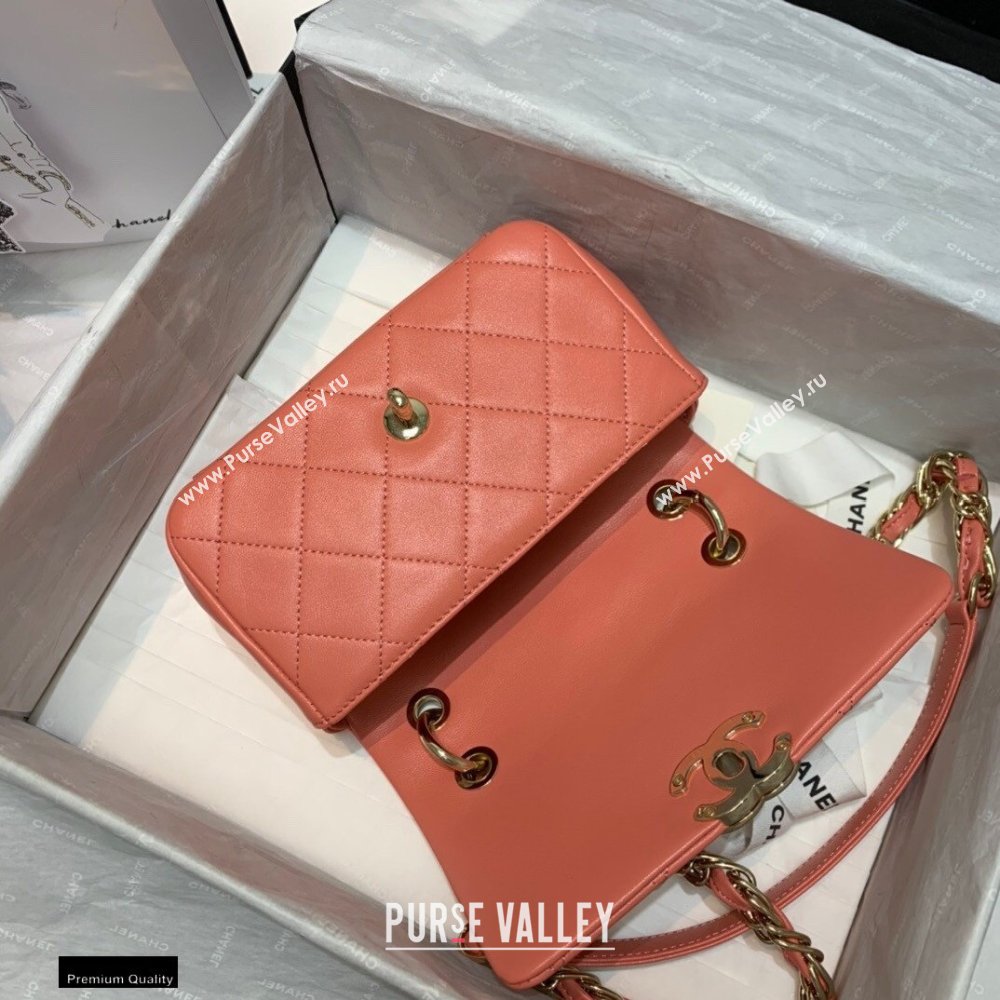 Chanel Lambskin Small Flap Bag AS2317 Coral Pink 2021 (jiyuan/haoyun-21012224)