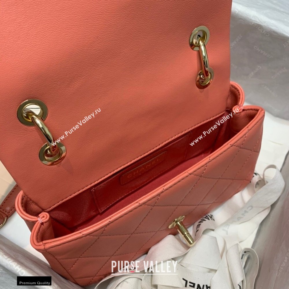 Chanel Lambskin Small Flap Bag AS2317 Coral Pink 2021 (jiyuan/haoyun-21012224)
