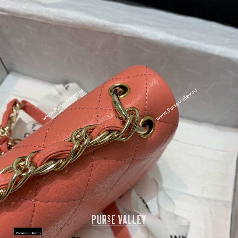 Chanel Lambskin Medium Flap Bag AS2318 Coral Pink 2021 (jiyuan/haoyun-21012223)