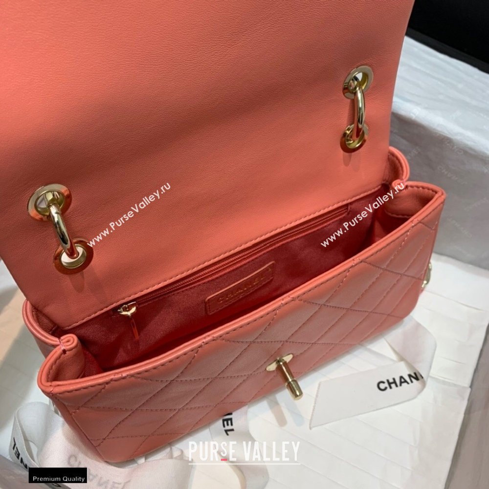 Chanel Lambskin Medium Flap Bag AS2318 Coral Pink 2021 (jiyuan/haoyun-21012223)