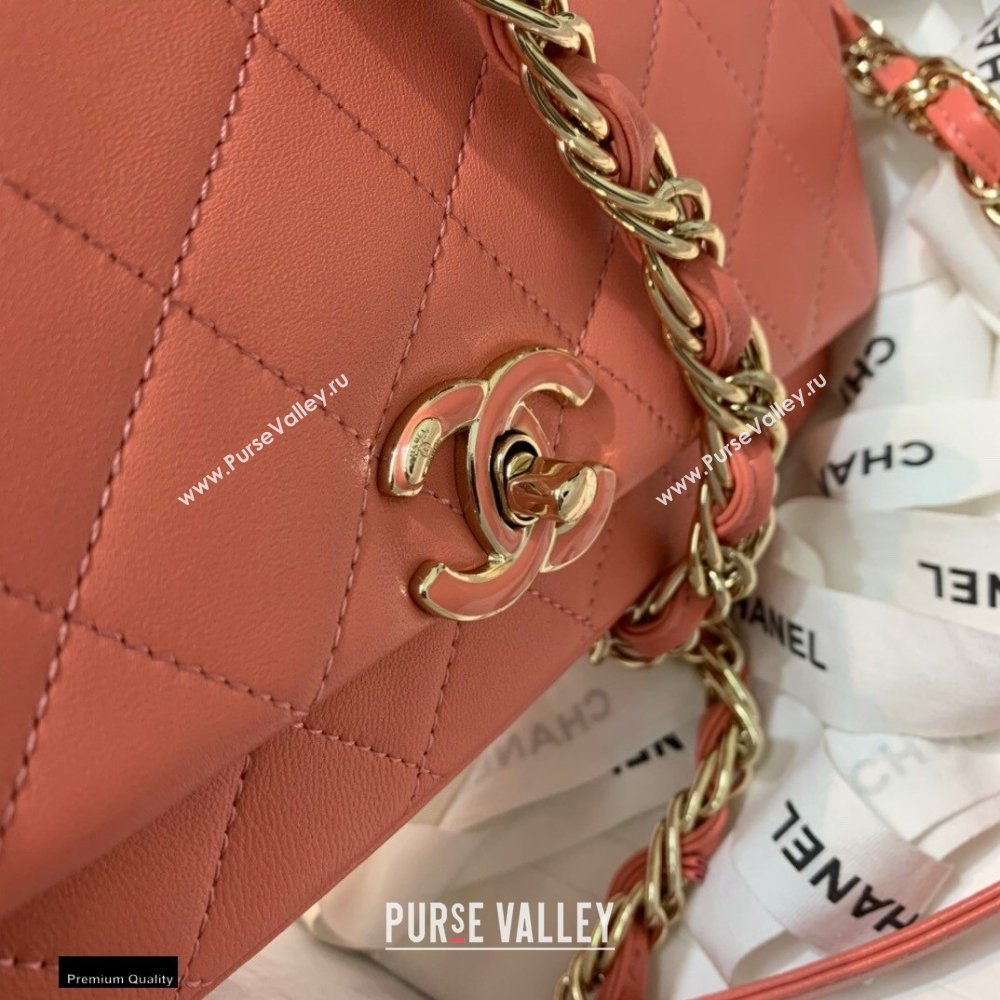 Chanel Lambskin Large Flap Bag AS2319 Coral Pink 2021 (jiyuan/haoyun-21012222)