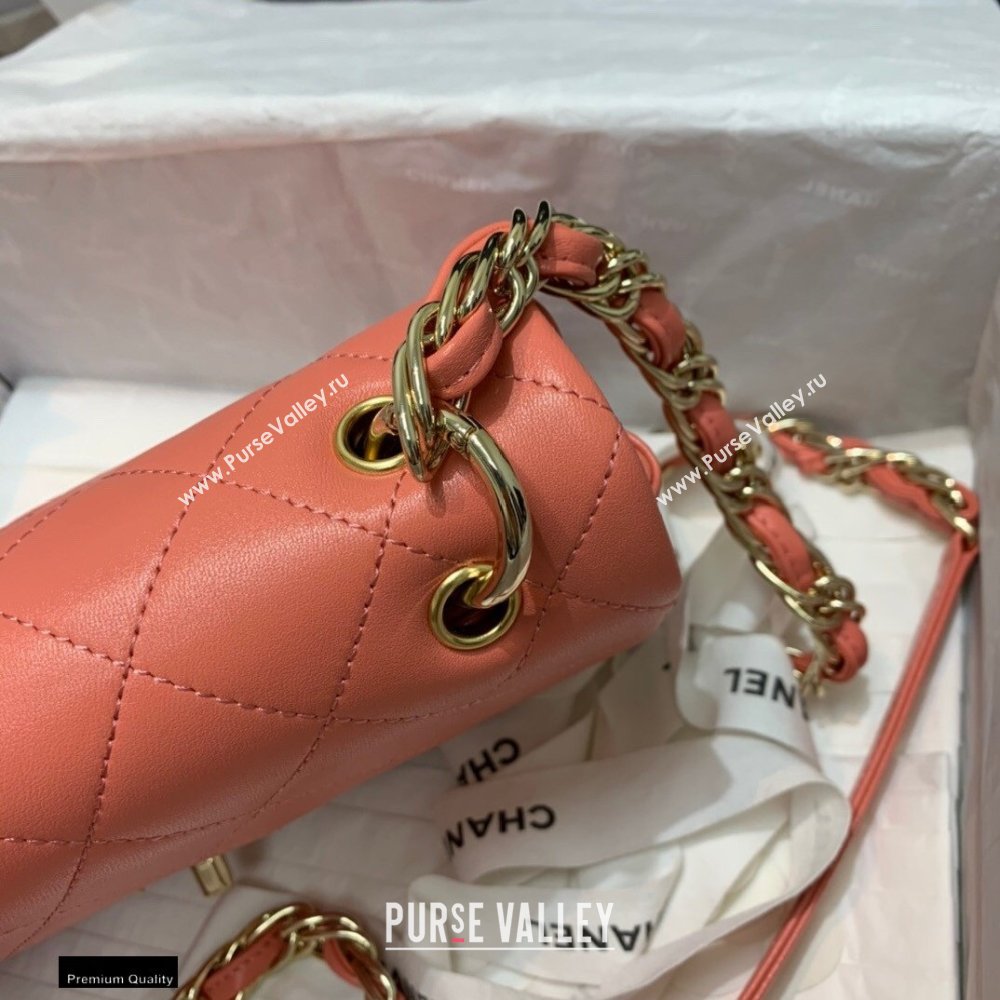 Chanel Lambskin Large Flap Bag AS2319 Coral Pink 2021 (jiyuan/haoyun-21012222)
