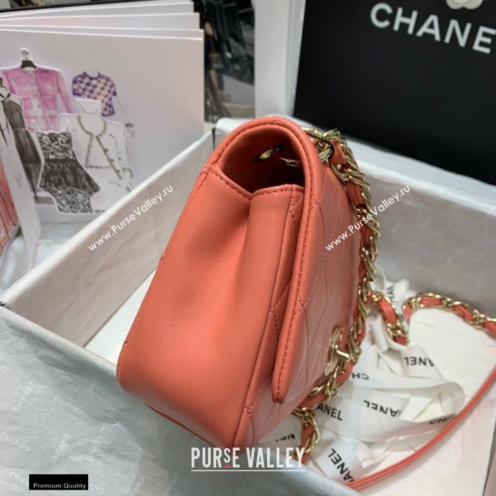 Chanel Lambskin Large Flap Bag AS2319 Coral Pink 2021 (jiyuan/haoyun-21012222)