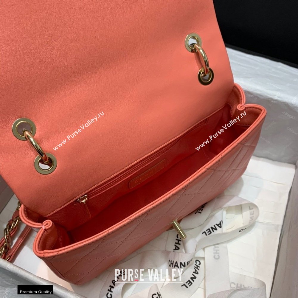 Chanel Lambskin Large Flap Bag AS2319 Coral Pink 2021 (jiyuan/haoyun-21012222)