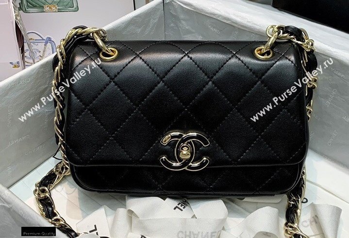 Chanel Lambskin Small Flap Bag AS2317 Black 2021 (jiyuan/haoyun-21012215)