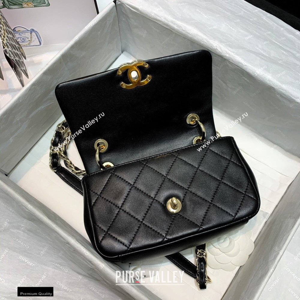 Chanel Lambskin Small Flap Bag AS2317 Black 2021 (jiyuan/haoyun-21012215)