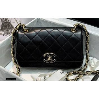 Chanel Lambskin Medium Flap Bag AS2318 Black 2021 (jiyuan/haoyun-21012214)