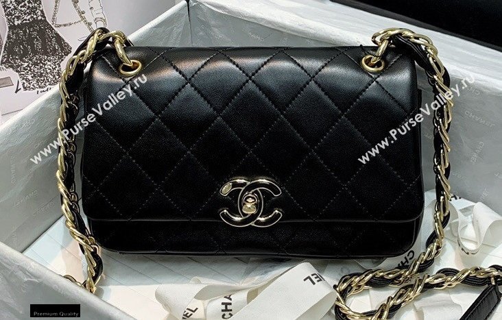 Chanel Lambskin Medium Flap Bag AS2318 Black 2021 (jiyuan/haoyun-21012214)
