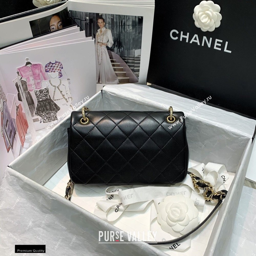 Chanel Lambskin Medium Flap Bag AS2318 Black 2021 (jiyuan/haoyun-21012214)