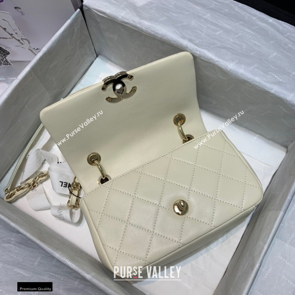 Chanel Lambskin Small Flap Bag AS2317 Creamy 2021 (jiyuan/haoyun-21012218)