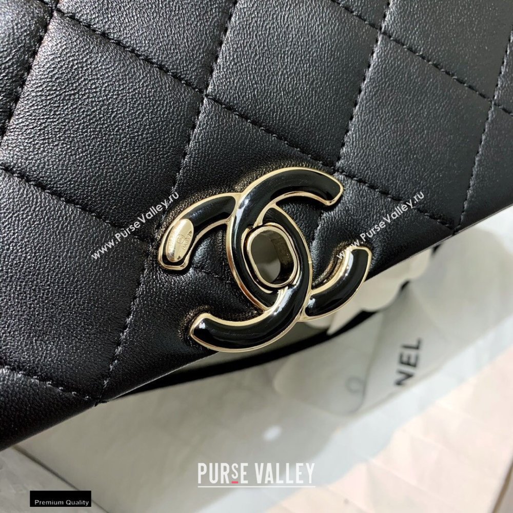 Chanel Lambskin Medium Flap Bag AS2318 Black 2021 (jiyuan/haoyun-21012214)