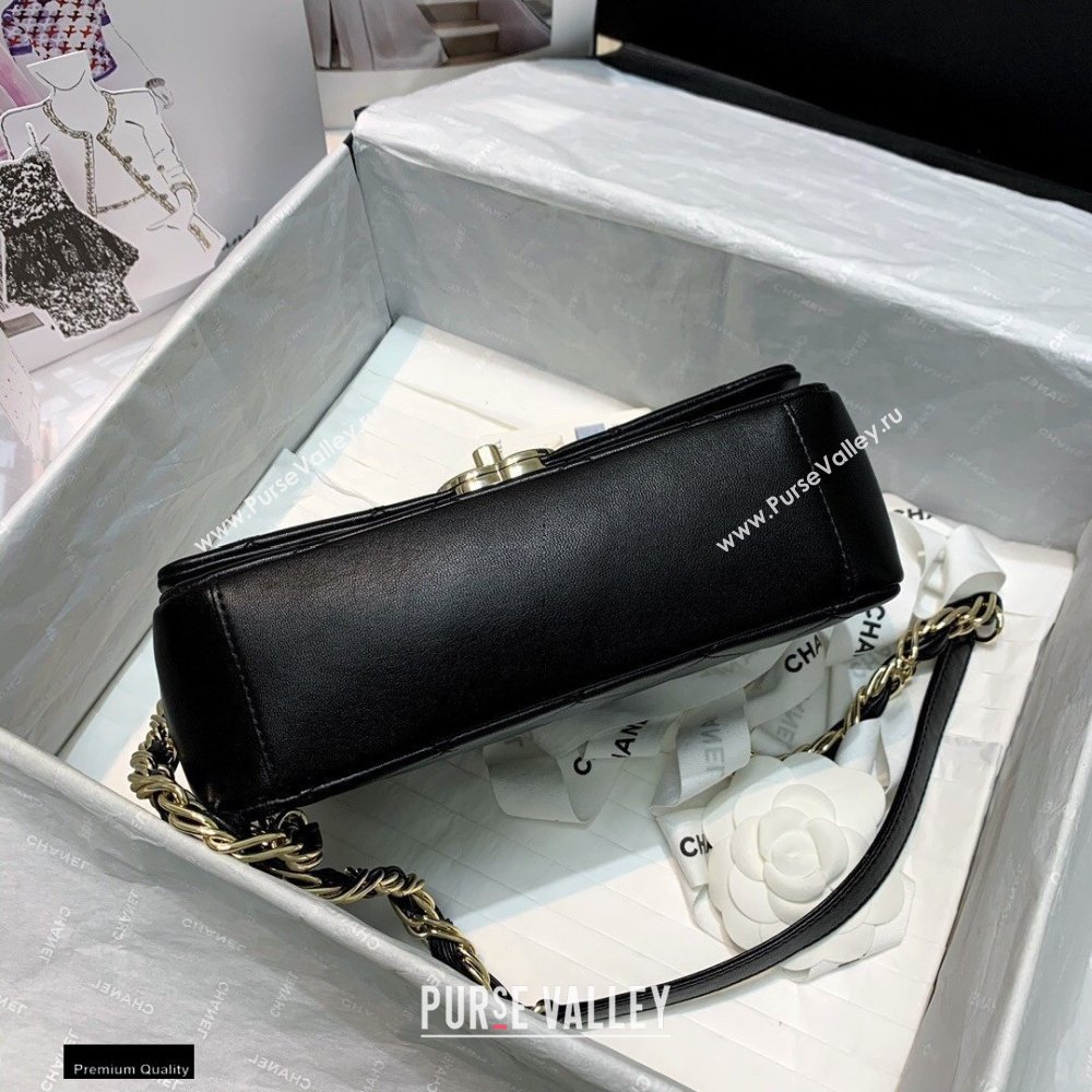 Chanel Lambskin Medium Flap Bag AS2318 Black 2021 (jiyuan/haoyun-21012214)