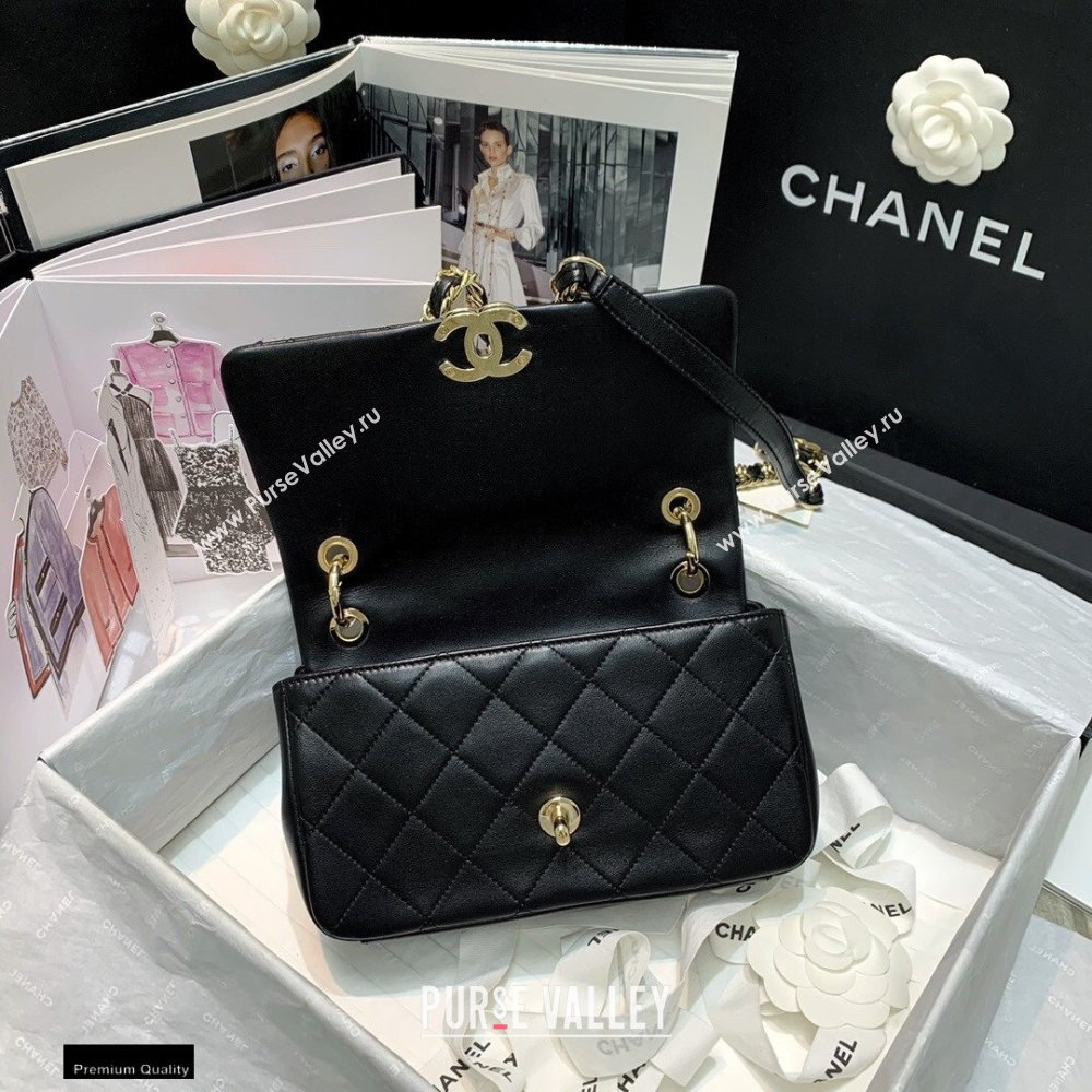 Chanel Lambskin Medium Flap Bag AS2318 Black 2021 (jiyuan/haoyun-21012214)