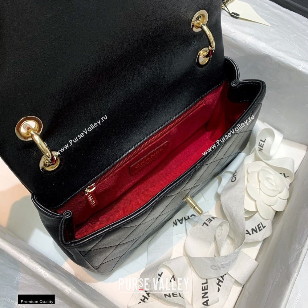 Chanel Lambskin Medium Flap Bag AS2318 Black 2021 (jiyuan/haoyun-21012214)