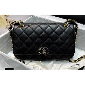 Chanel Lambskin Large Flap Bag AS2319 Black 2021 (jiyuan/haoyun-21012213)