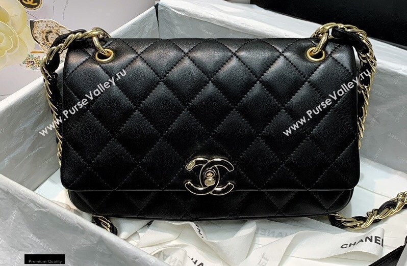 Chanel Lambskin Large Flap Bag AS2319 Black 2021 (jiyuan/haoyun-21012213)