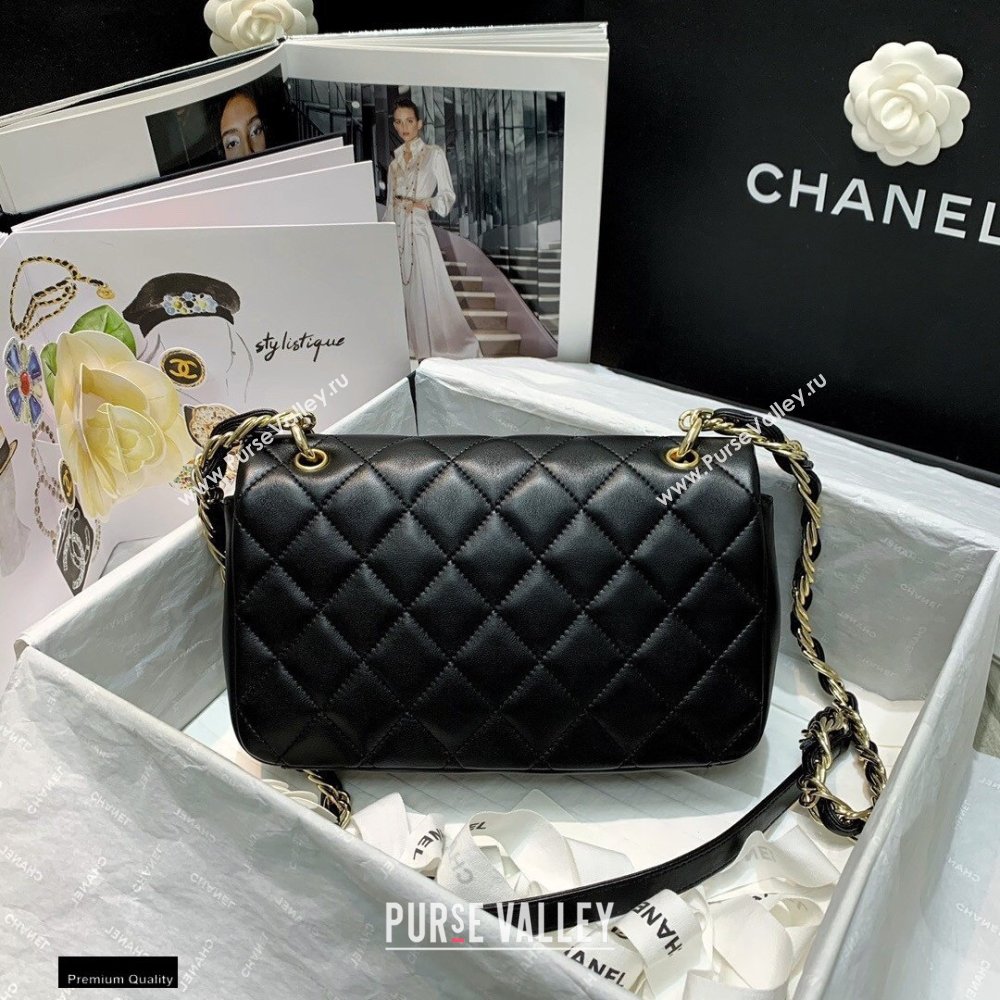 Chanel Lambskin Large Flap Bag AS2319 Black 2021 (jiyuan/haoyun-21012213)