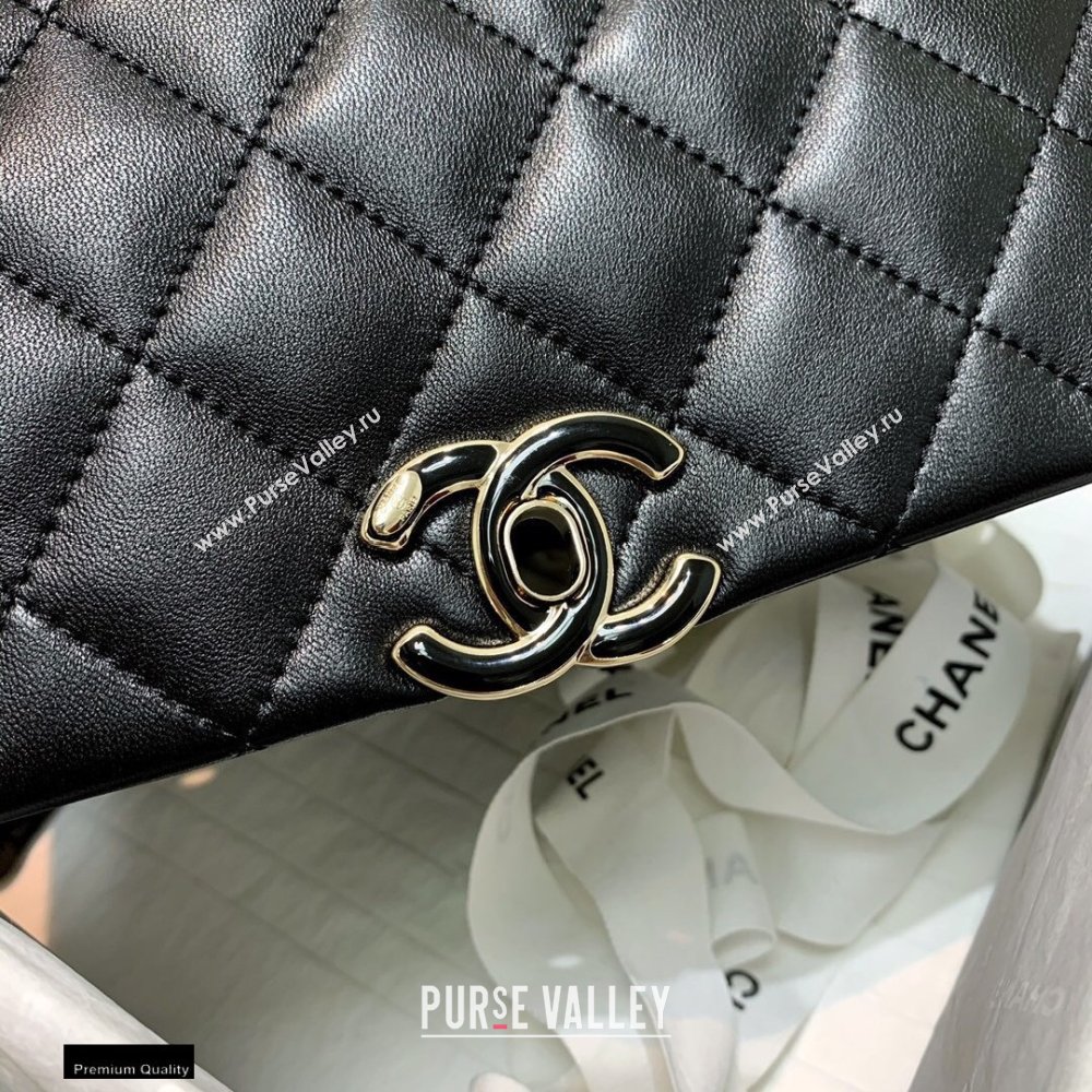 Chanel Lambskin Large Flap Bag AS2319 Black 2021 (jiyuan/haoyun-21012213)