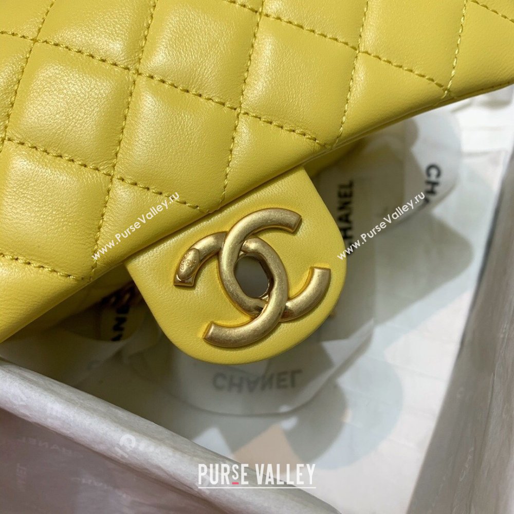 Chanel Resin Chain Lambskin Small Flap Bag AS2380 Yellow 2021 (jiyuan/haoyun-21012234)