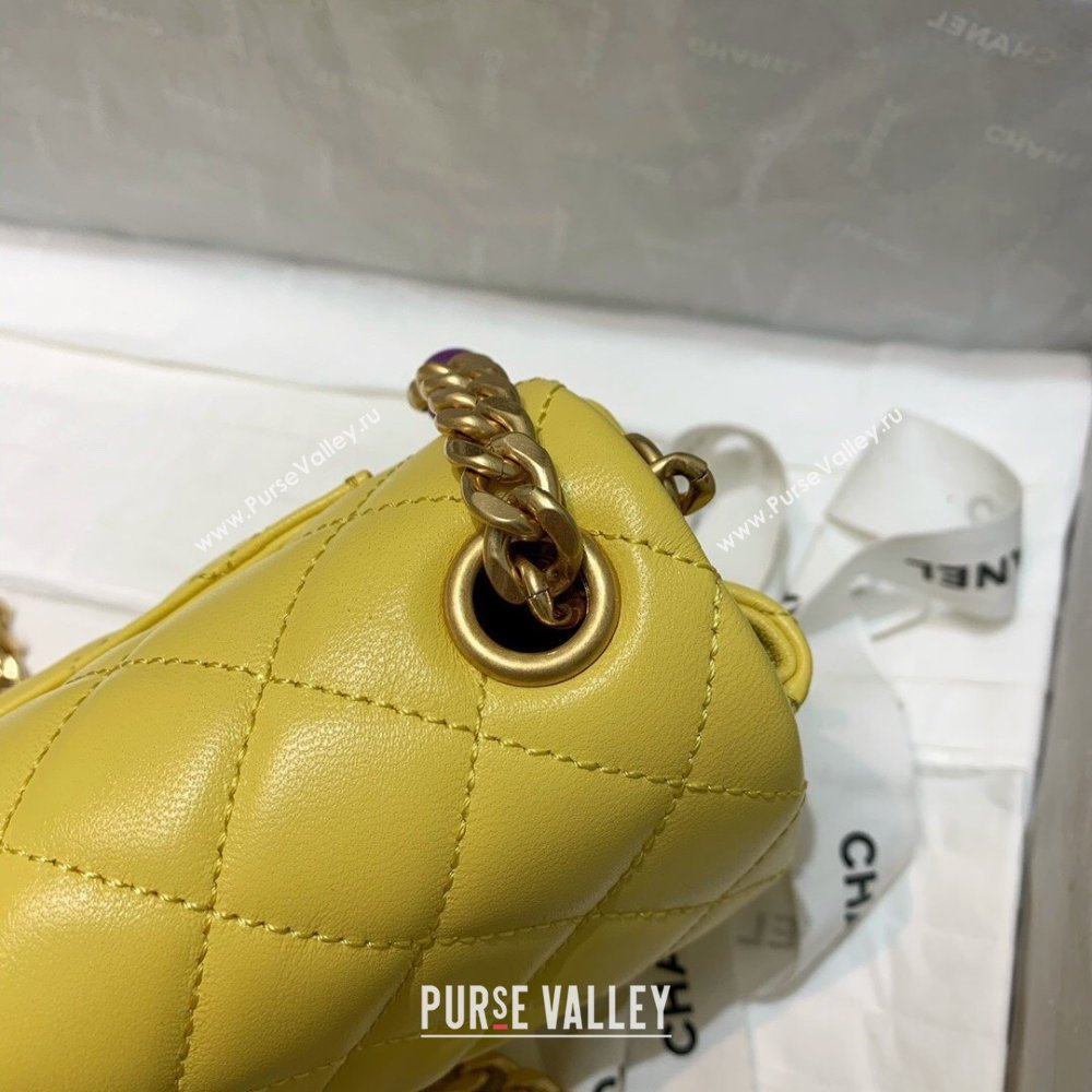 Chanel Resin Chain Lambskin Small Flap Bag AS2380 Yellow 2021 (jiyuan/haoyun-21012234)