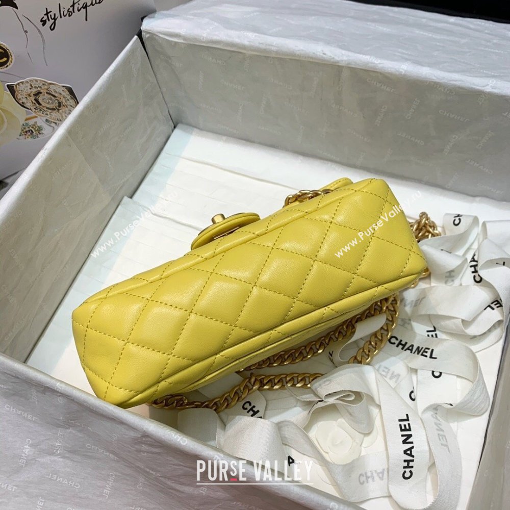 Chanel Resin Chain Lambskin Small Flap Bag AS2380 Yellow 2021 (jiyuan/haoyun-21012234)