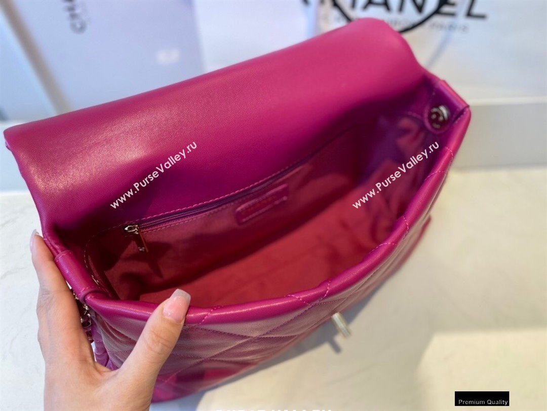 Chanel Lambskin Large Flap Bag with Logo Strap AS2316 Purple 2021 (jiyuan/haoyun-21012207)
