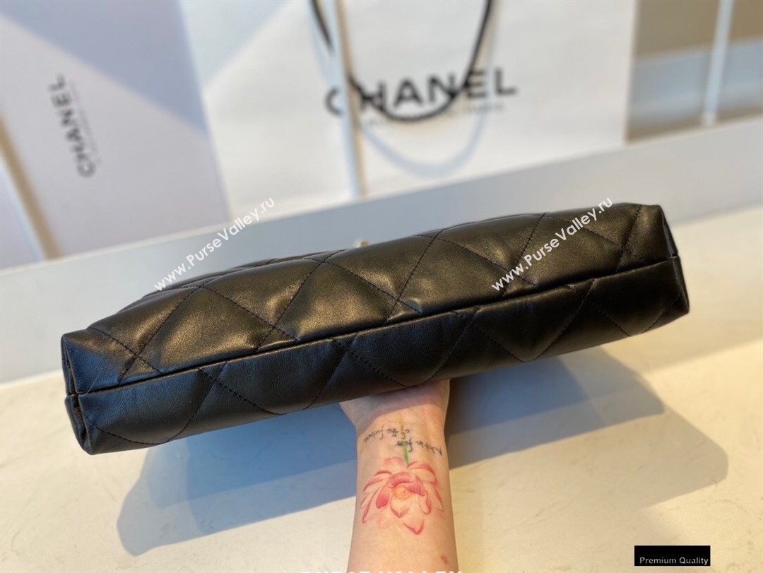 Chanel Lambskin Large Flap Bag with Logo Strap AS2316 Black 2021 (jiyuan/haoyun-21012201)