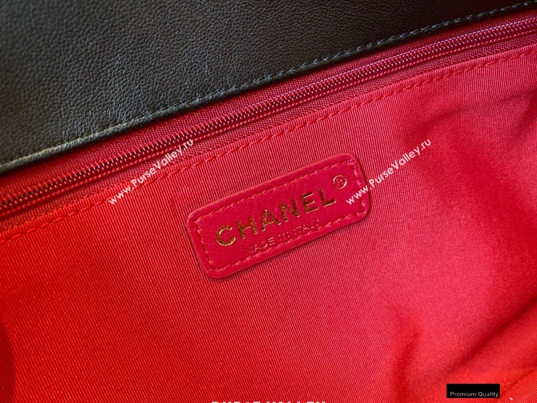 Chanel Lambskin Large Flap Bag with Logo Strap AS2316 Black 2021 (jiyuan/haoyun-21012201)