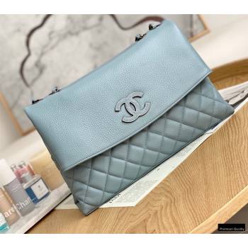 Chanel Deer Grained Calfskin Flap Shoulder Bag Light Blue (yingfeng-21012737)