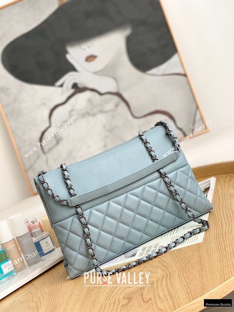 Chanel Deer Grained Calfskin Flap Shoulder Bag Light Blue (yingfeng-21012737)
