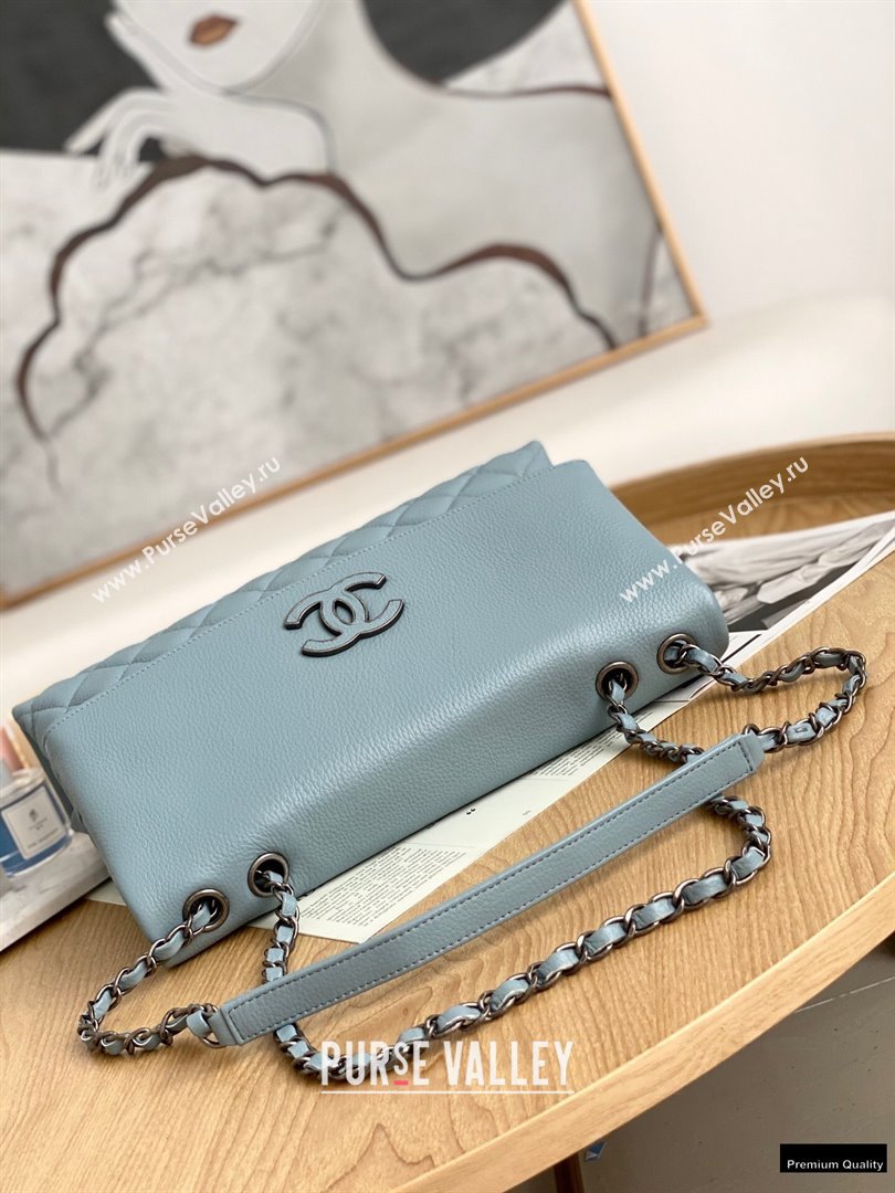 Chanel Deer Grained Calfskin Flap Shoulder Bag Light Blue (yingfeng-21012737)