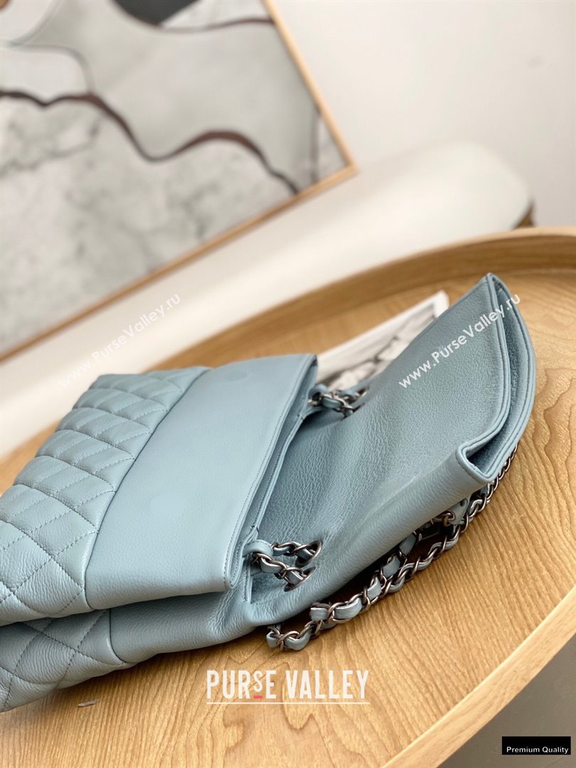 Chanel Deer Grained Calfskin Flap Shoulder Bag Light Blue (yingfeng-21012737)