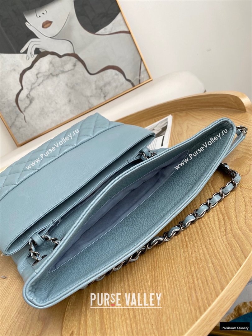 Chanel Deer Grained Calfskin Flap Shoulder Bag Light Blue (yingfeng-21012737)