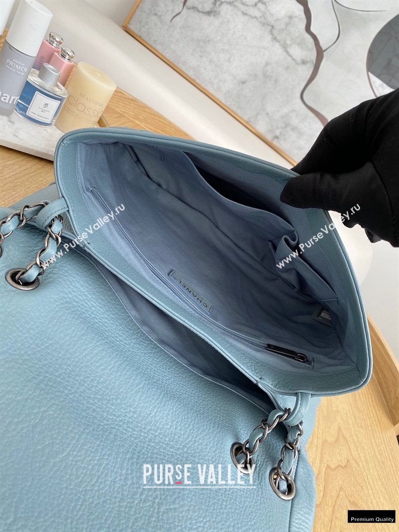 Chanel Deer Grained Calfskin Flap Shoulder Bag Light Blue (yingfeng-21012737)