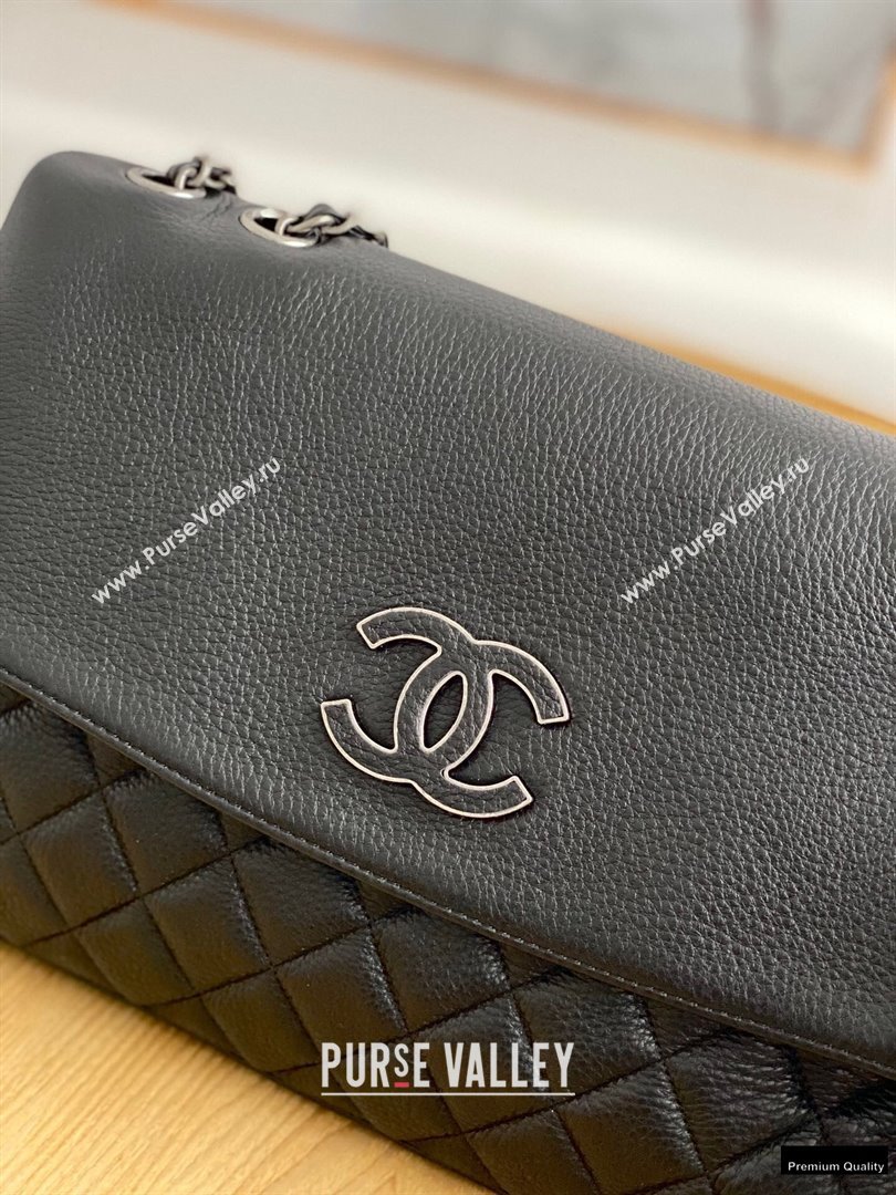 Chanel Deer Grained Calfskin Flap Shoulder Bag Black (yingfeng-21012730)